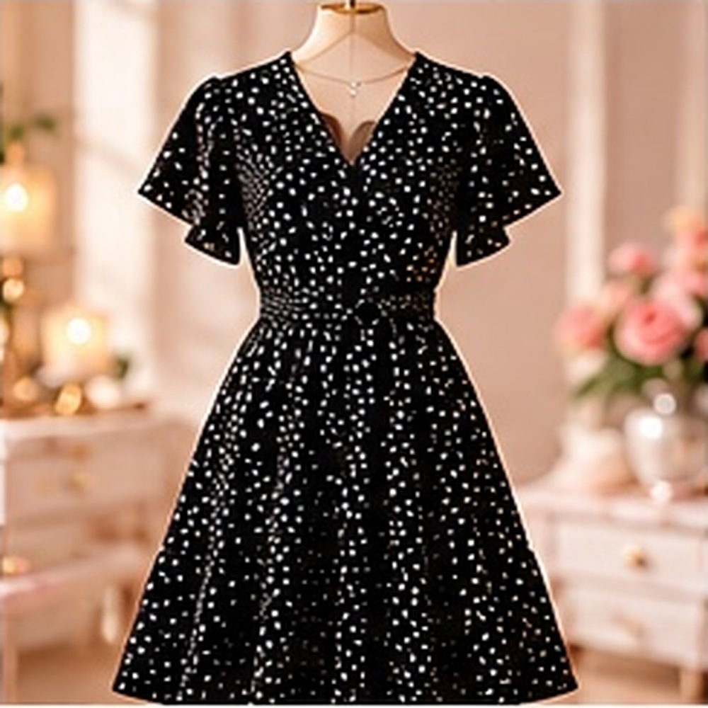 Midnight Spotty Dress