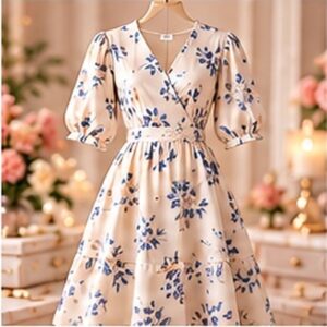 Blue Floral Summer Dress