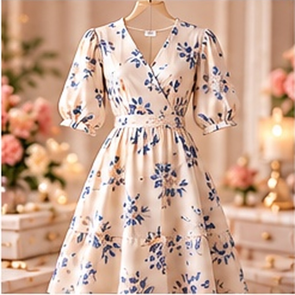 Blue Floral Summer Dress